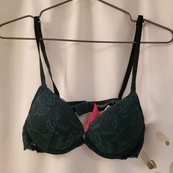 La Senza Push Up Forest Green Lace Bra 34A - Picture 1 of 4